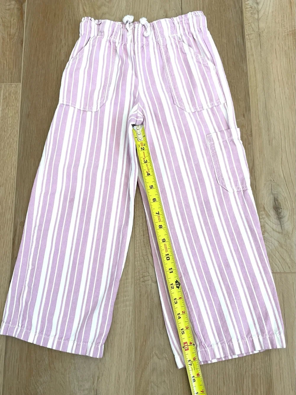 OshKosh Bgosh Girls Pants Lot Size 6 6X Pink and Striped Pull On Drawstring 2PC